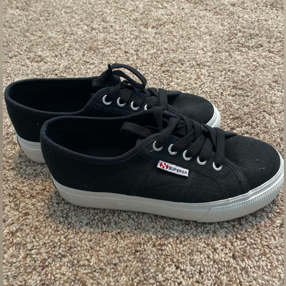 Superga 2740 Platform Sneakers. Black - Picture 3 of 7